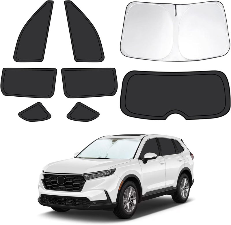 FSHAANY'S 8pcs Car Window Shades for Honda CRV 2023 2024 2025, Full Car Window Covers for Privacy, Sunshades for CRV Front Rear Windshield Side Windows to Block UV and Protect Privacy - Image 1